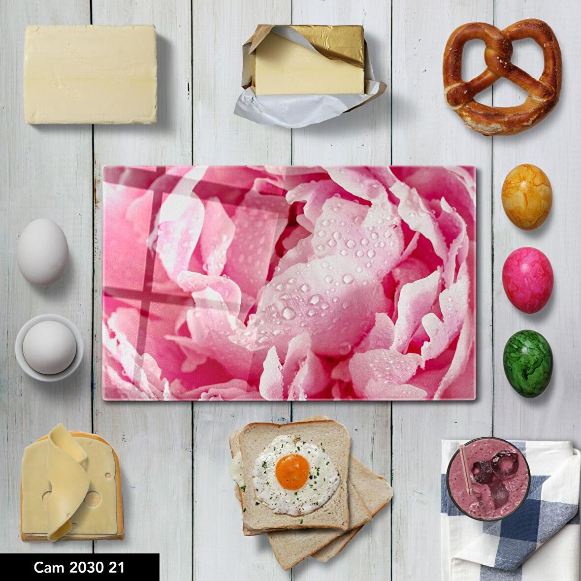 CAM KESME TAHTASI | BASKILI KESİM TABLASI | TEMPERLİ | 25x35 cm